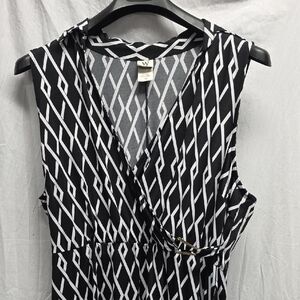 Wrapper Black and White Geometric Maxi Dress
